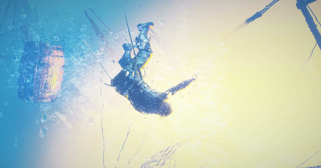 The opening storm sequence sets the tone — Resynced's water and weather effects are a generational leap from the original.